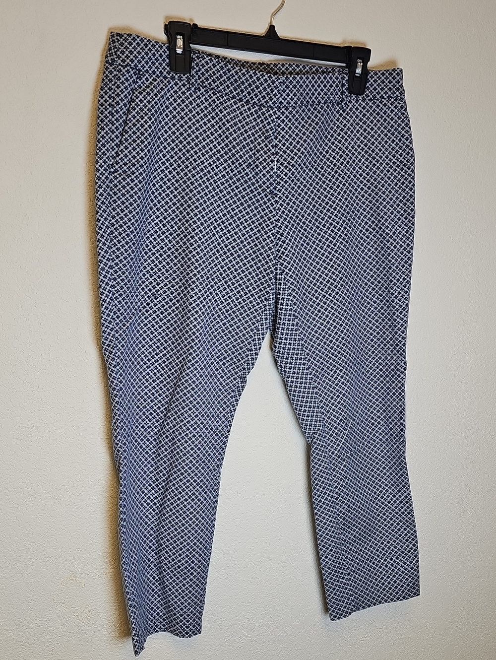 Dalia NWOT Blue Geometric Pattern Chinos Crop Peddlers Size 12